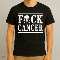Fuck Cancer Skull and Crossbones Skeleton Breast Cancer T-Shirt thumb 3