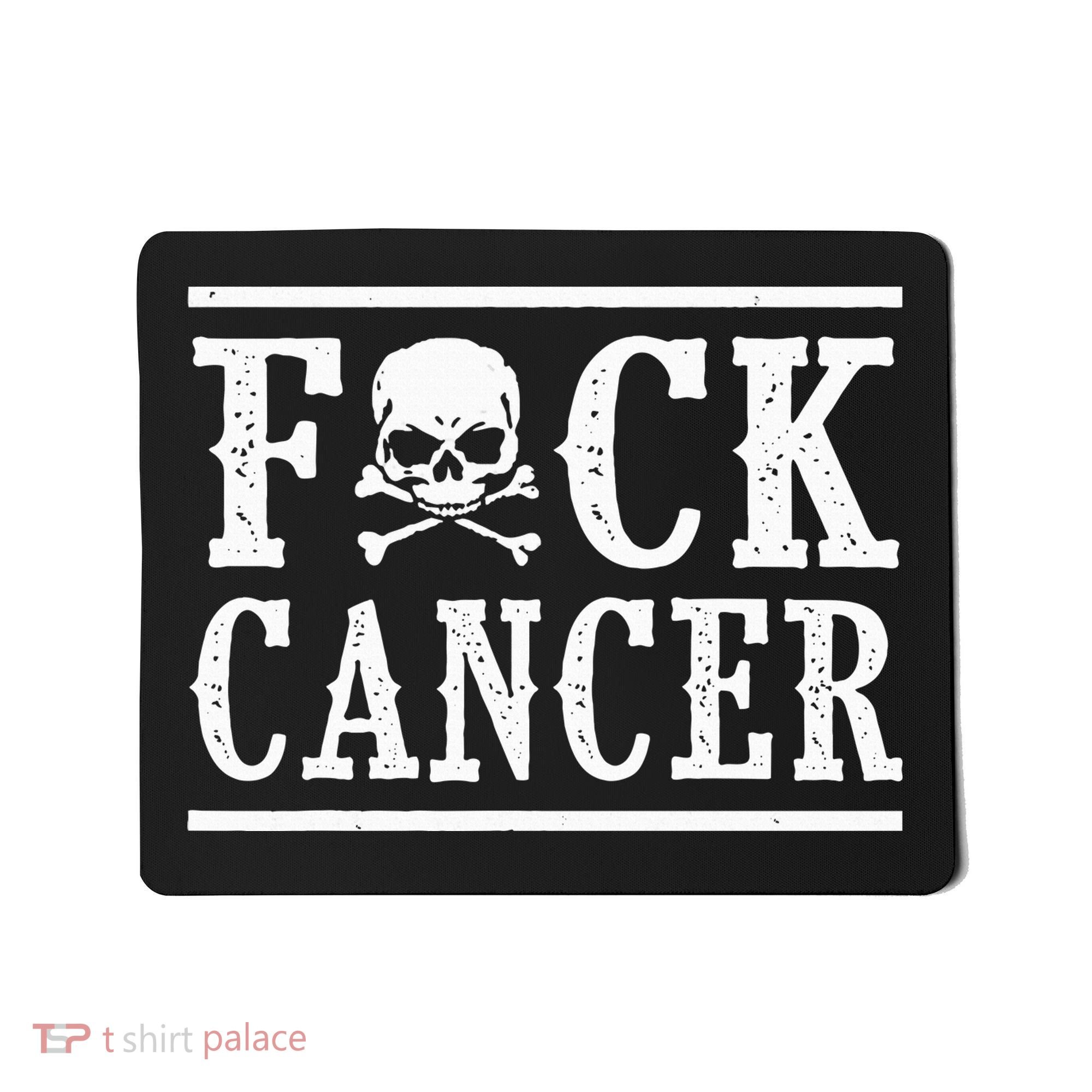 Fuck Cancer Skull and Crossbones Skeleton Breast Cancer Mousepad