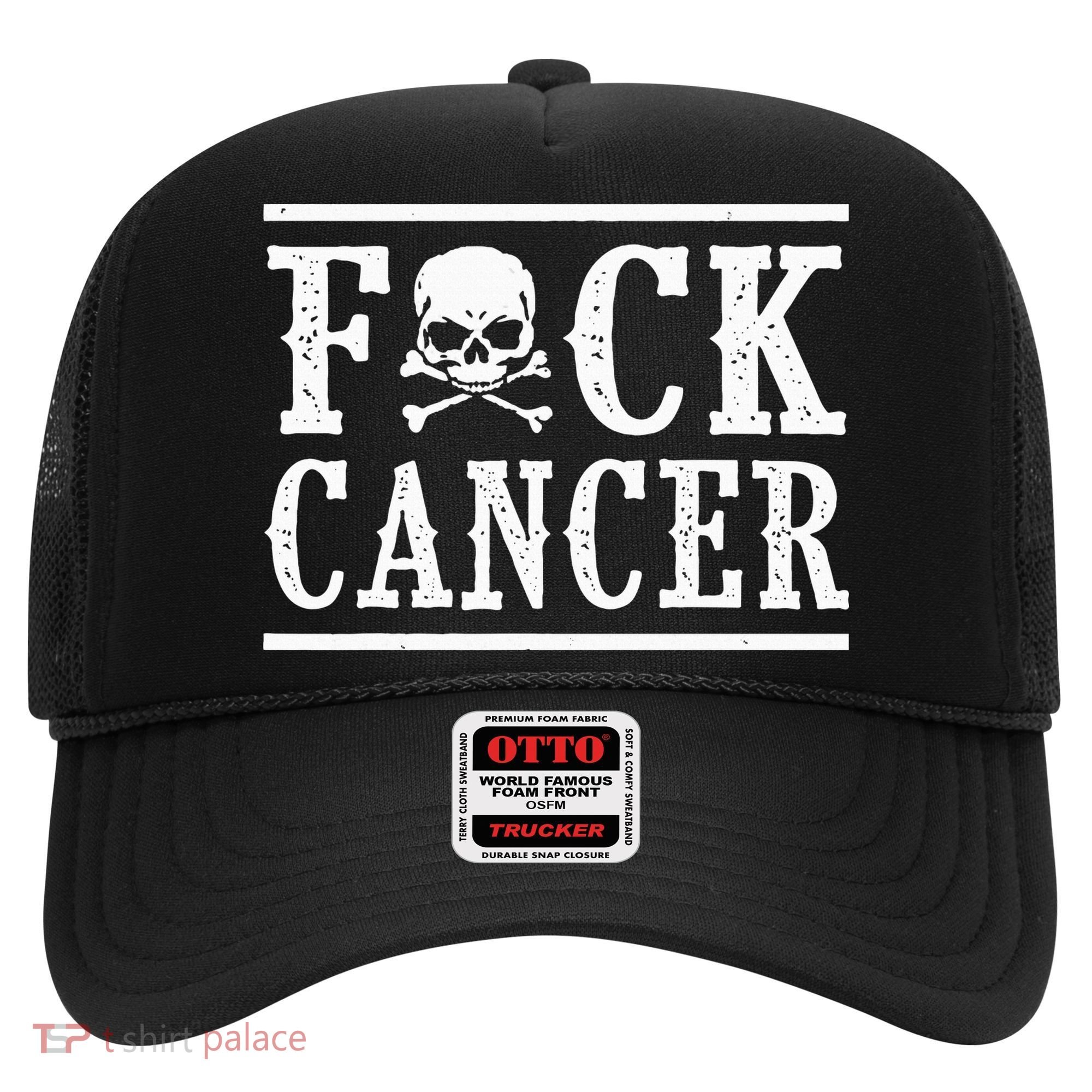 Fuck Cancer Skull and Crossbones Skeleton Breast Cancer Hat