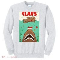 Funny Christmas Santa Claus Shark Attack Gingerbread Man Sweatshirt thumb 0