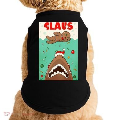 Funny Christmas Santa Claus Shark Attack Gingerbread Man Doggie Tank