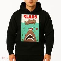 Funny Christmas Santa Claus Shark Attack Gingerbread Man Hoodie thumb 2