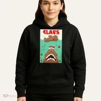 Funny Christmas Santa Claus Shark Attack Gingerbread Man Hoodie thumb 5