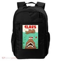 Funny Christmas Santa Claus Shark Attack Gingerbread Man Backpack thumb 0