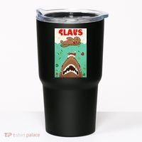 Funny Christmas Santa Claus Shark Attack Gingerbread Man Tumbler thumb 0