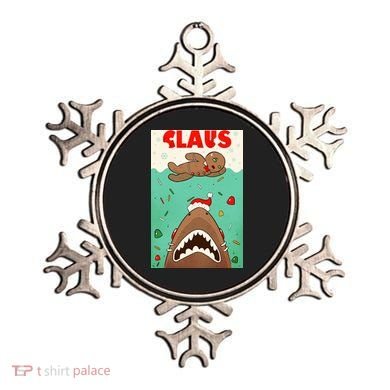 Funny Christmas Santa Claus Shark Attack Gingerbread Man Ornament