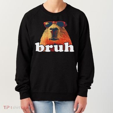 Funny Capybara Sunglasses Bruh Women's Sweatshirt