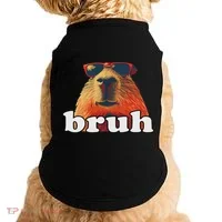 Funny Capybara Sunglasses Bruh Doggie Tank thumb 0