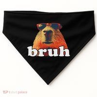 Funny Capybara Sunglasses Bruh USA-Made Doggie Bandana thumb 0