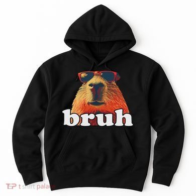 Funny Capybara Sunglasses Bruh Hoodie