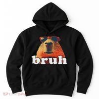 Funny Capybara Sunglasses Bruh Hoodie thumb 0