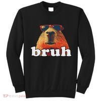 Funny Capybara Sunglasses Bruh Sweatshirt thumb 0