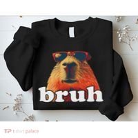 Funny Capybara Sunglasses Bruh Sweatshirt thumb 2