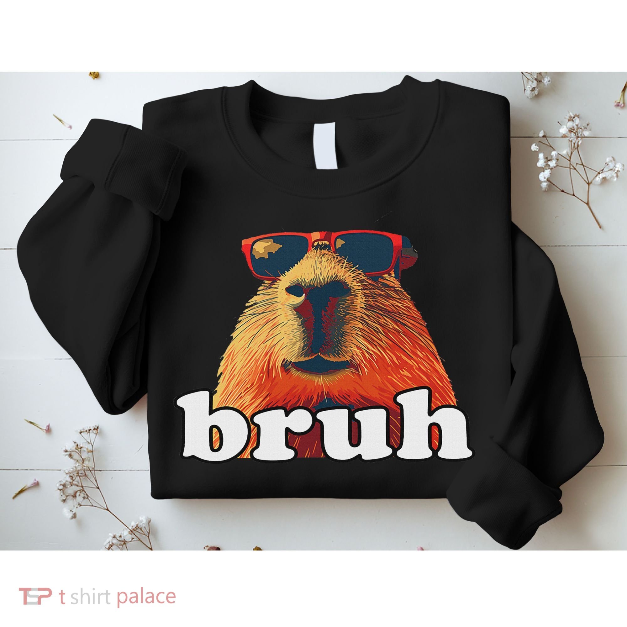 Funny Capybara Sunglasses Bruh Sweatshirt
