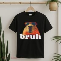 Funny Capybara Sunglasses Bruh T-Shirt thumb 2