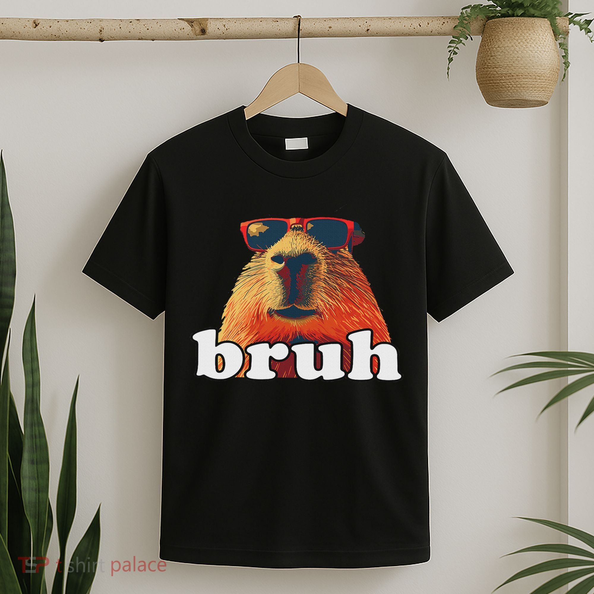 Funny Capybara Sunglasses Bruh T-Shirt