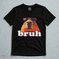 Funny Capybara Sunglasses Bruh T-Shirt thumb 5