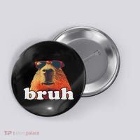 Funny Capybara Sunglasses Bruh Button thumb 0