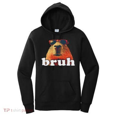 Funny Capybara Sunglasses Bruh Women's Hoodie