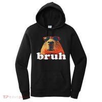 Funny Capybara Sunglasses Bruh Women's Hoodie thumb 0