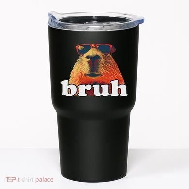 Funny Capybara Sunglasses Bruh Tumbler