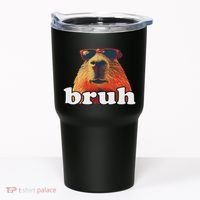 Funny Capybara Sunglasses Bruh Tumbler thumb 0