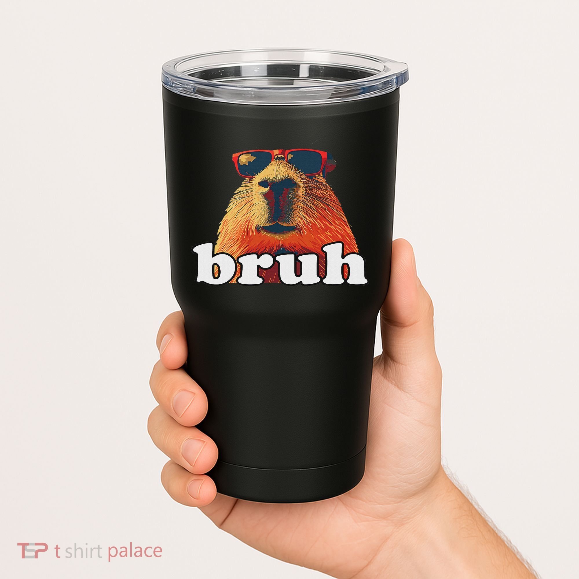 Funny Capybara Sunglasses Bruh Tumbler