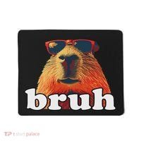Funny Capybara Sunglasses Bruh Mousepad thumb 0