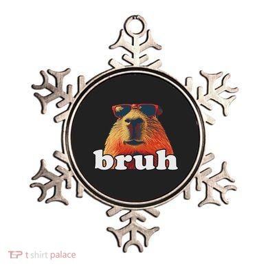 Funny Capybara Sunglasses Bruh Ornament