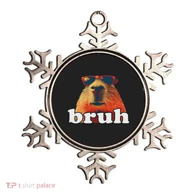 Funny Capybara Sunglasses Bruh Ornament