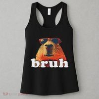 Funny Capybara Sunglasses Bruh Women's Tank Top thumb 3