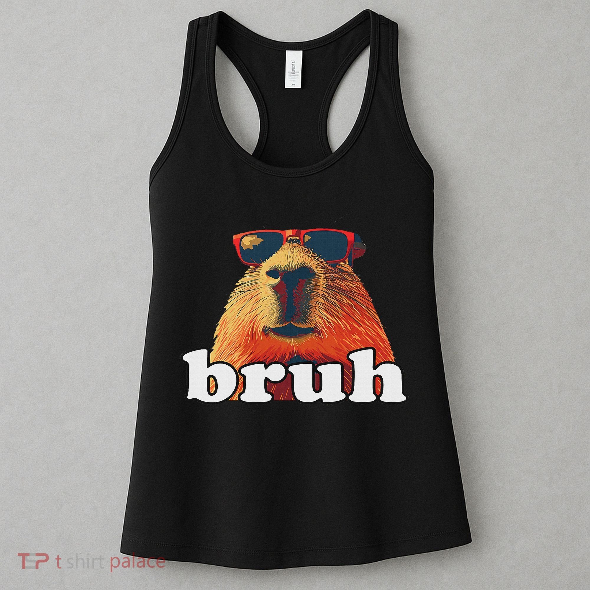 Funny Capybara Sunglasses Bruh Women's Tank Top