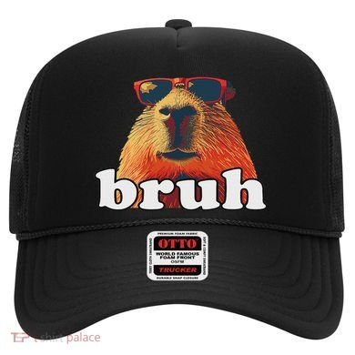 Funny Capybara Sunglasses Bruh Hat