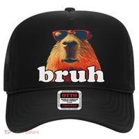 Funny Capybara Sunglasses Bruh Hat thumb 0
