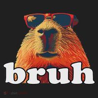 Funny Capybara Sunglasses Bruh Hat thumb 2