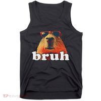 Funny Capybara Sunglasses Bruh Tank Top thumb 0