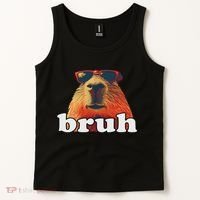 Funny Capybara Sunglasses Bruh Tank Top thumb 2