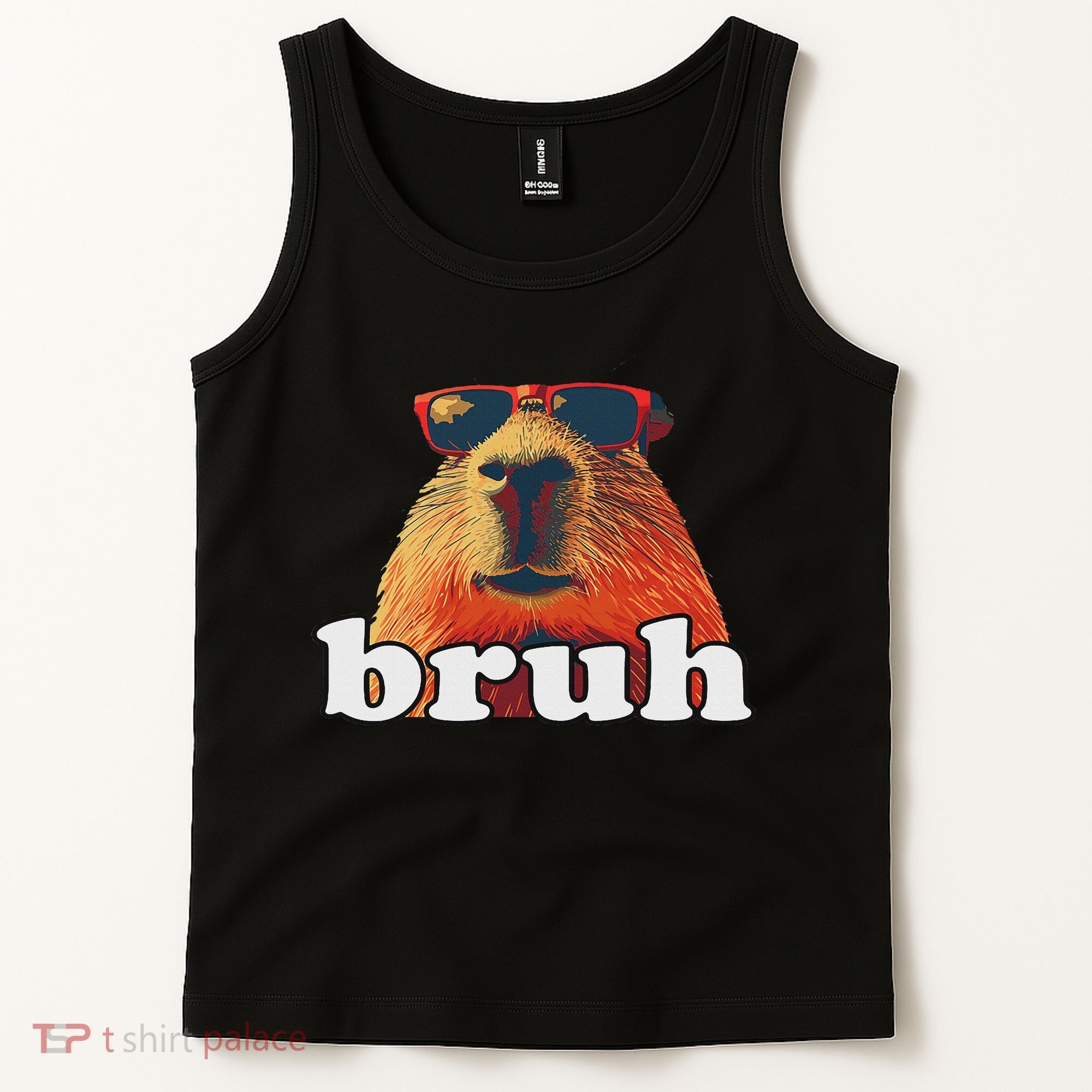 Funny Capybara Sunglasses Bruh Tank Top