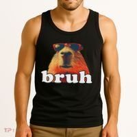 Funny Capybara Sunglasses Bruh Tank Top thumb 3