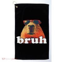Funny Capybara Sunglasses Bruh Golf Towel thumb 0