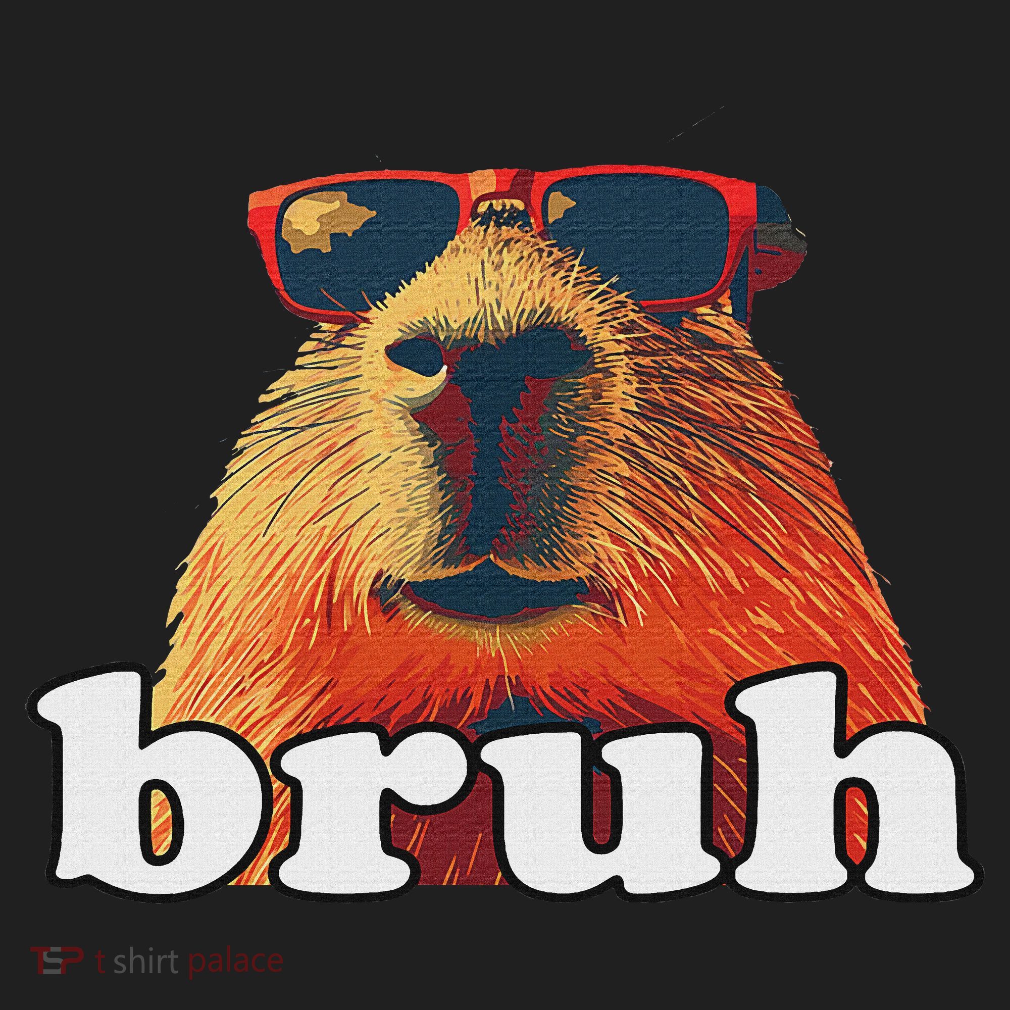 Funny Capybara Sunglasses Bruh Golf Towel