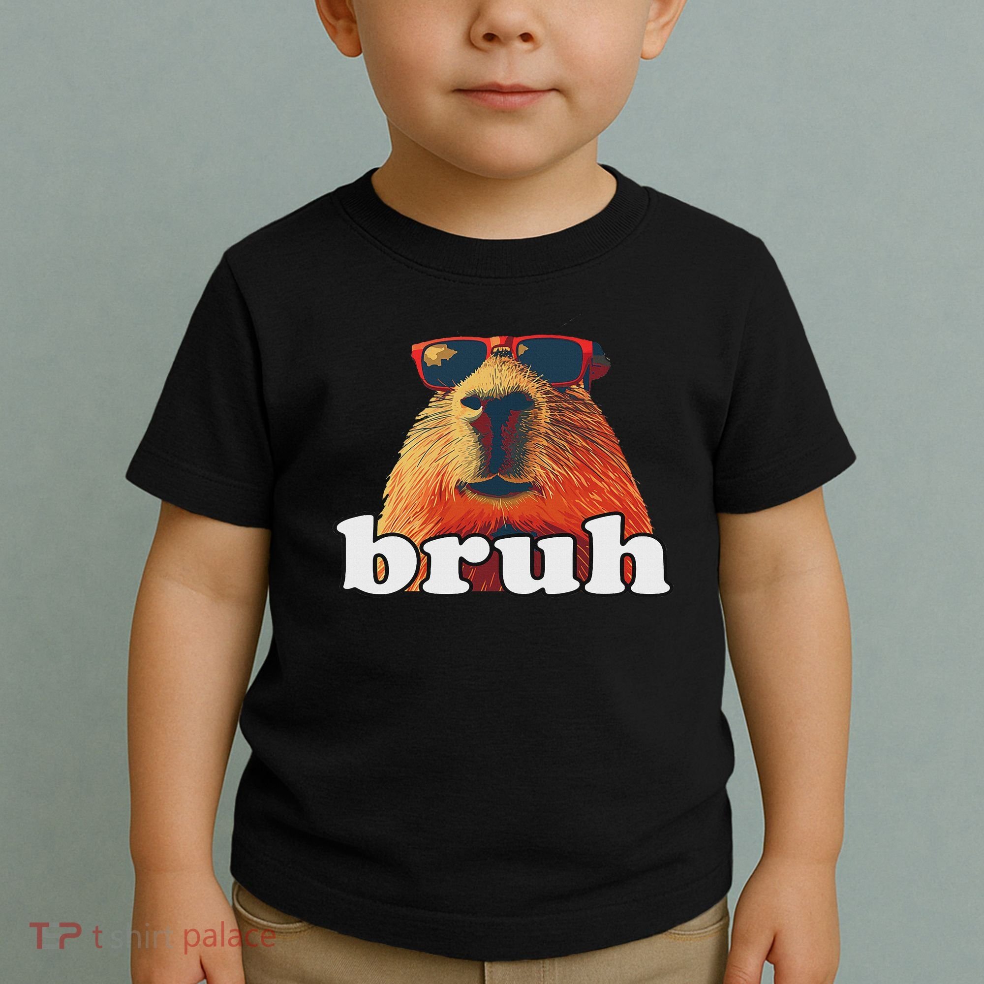 Funny Capybara Sunglasses Bruh Toddler T-Shirt