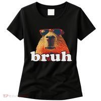 Funny Capybara Sunglasses Bruh Women's T-Shirt thumb 0