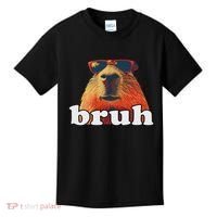 Funny Capybara Sunglasses Bruh Kids T-Shirt thumb 0