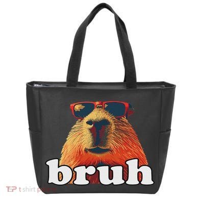 Funny Capybara Sunglasses Bruh Tote Bag