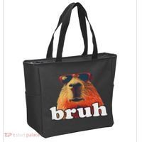 Funny Capybara Sunglasses Bruh Tote Bag thumb 2
