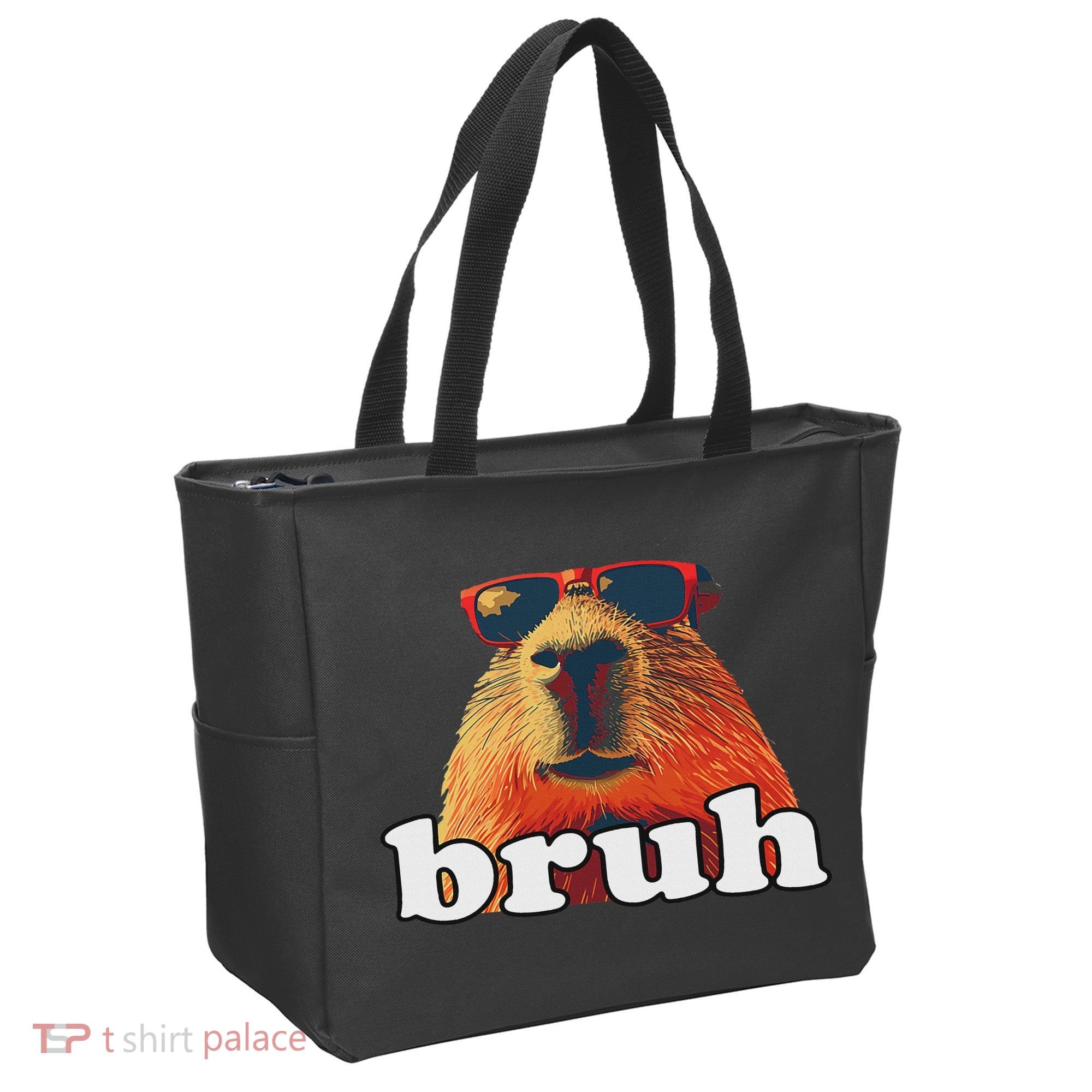 Funny Capybara Sunglasses Bruh Tote Bag