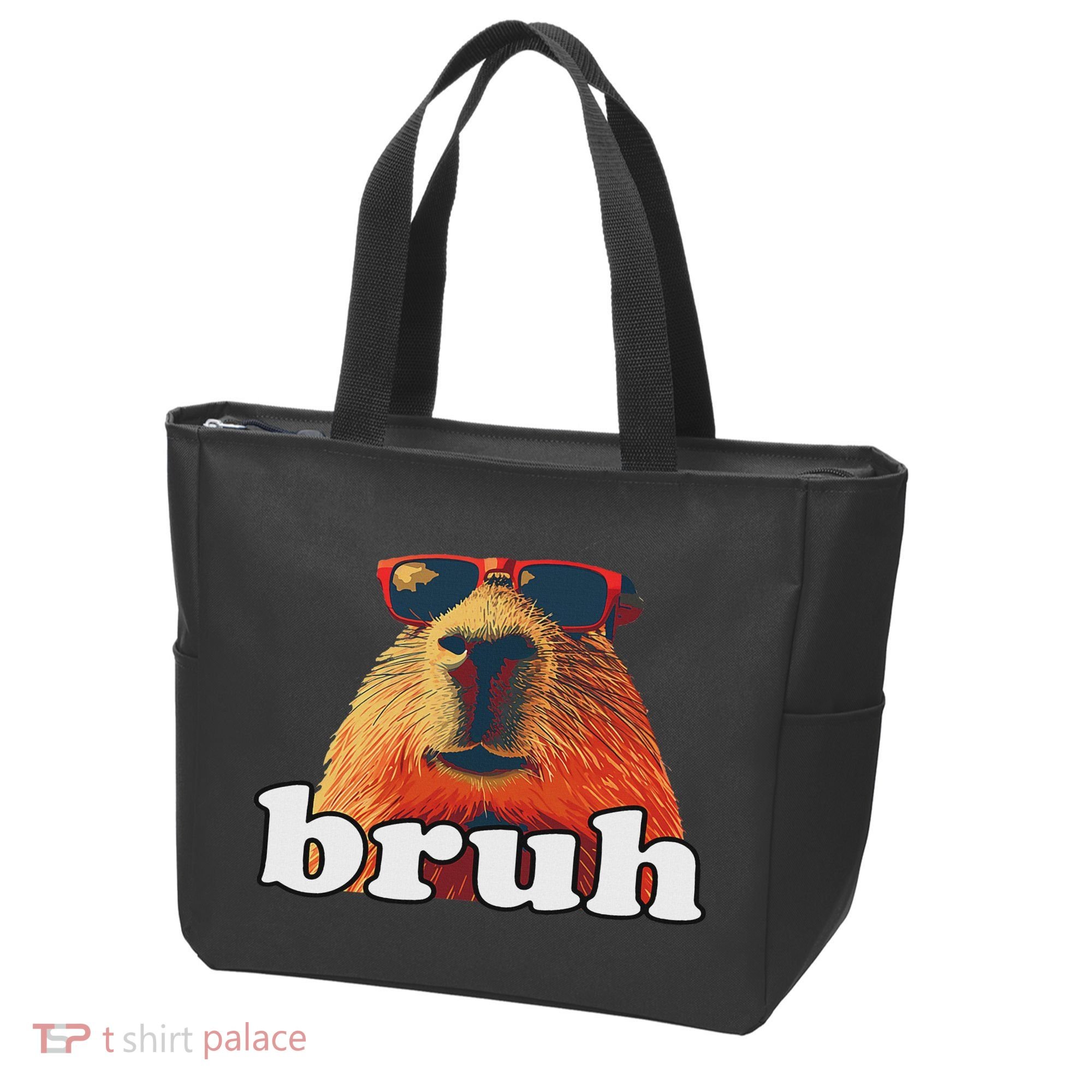 Funny Capybara Sunglasses Bruh Tote Bag