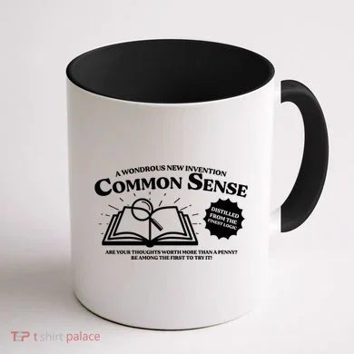 Funny Common Sense Advertisement Coffee Mug back