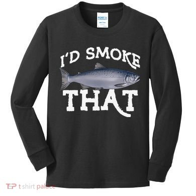 Funny Coho Salmon Fishing Saltwater Freshwater Angler Gift Kids Long Sleeve Shirt